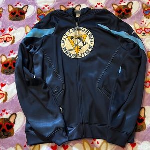 Reebok Center ice collection Mens Pittsburgh penguins zip up jacket hoodie
